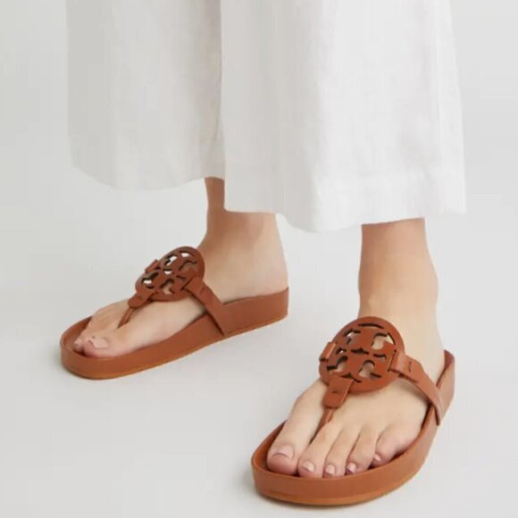 TORY BURCH Miller Cloud Sandal Aged Camello SIZE 9.5 - Picture 2 of 9